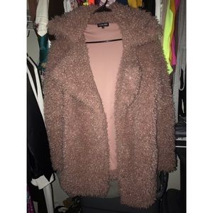 Dusty Pink Fuzzy Coat